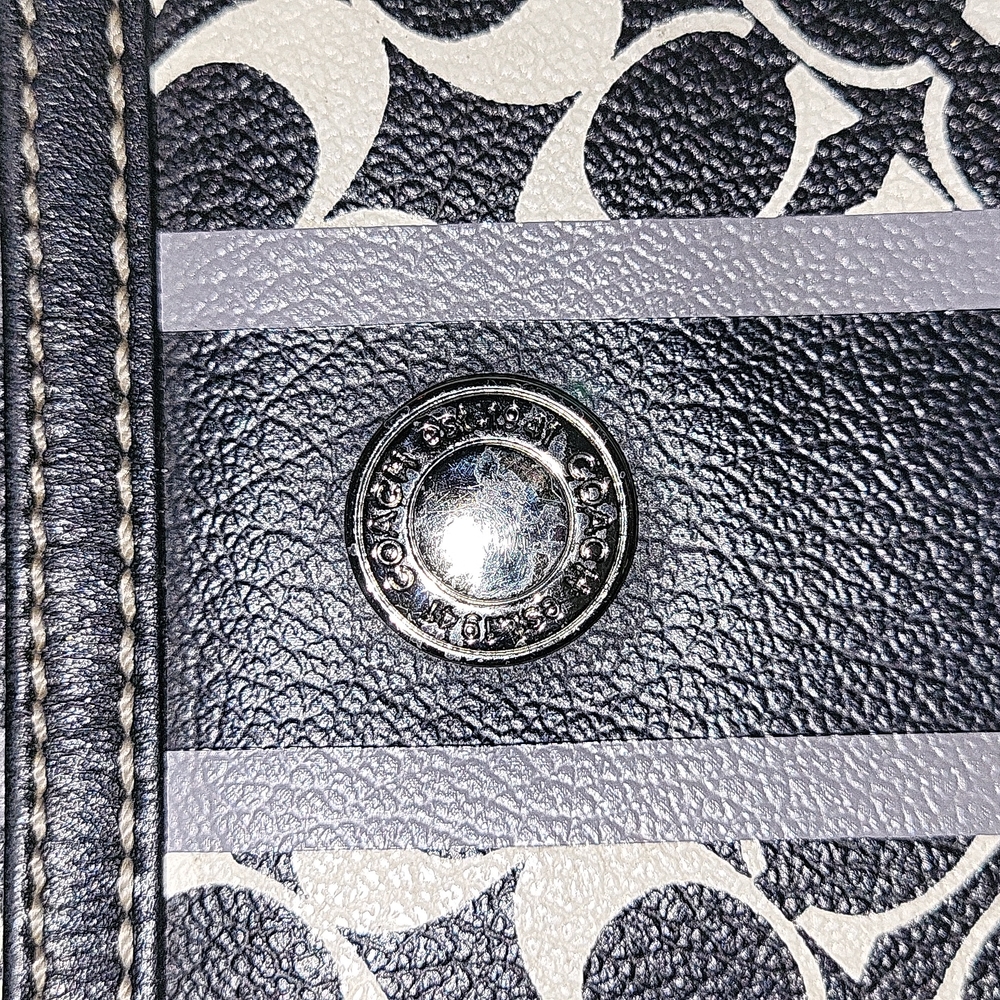 Coach leather crossbody tri color bag in black, gray, white, EUC - Picture 2 of 7